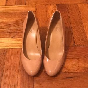 J Crew patent nude wedge